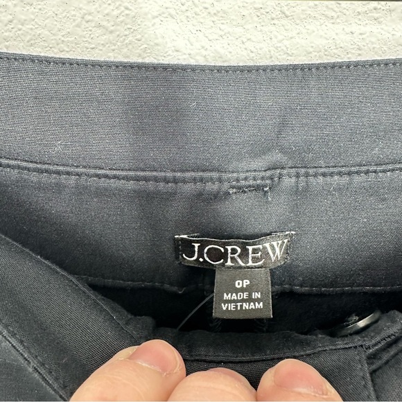 J. Crew Women's Size 0P Belted Wide Leg Trouser Black Pants Classic Work Career - Picture 5 of 9